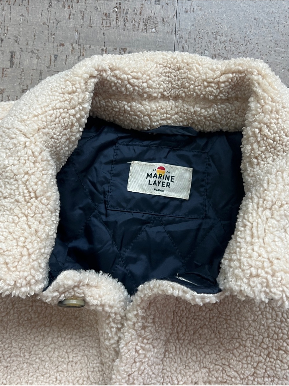 Marine Layer Cream Sherpa Shirt Jacket - Picture 4 of 12